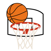 バスケットゴールとボール