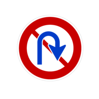 U-turn prohibition sign