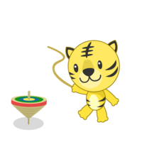 Tiger that turns the top