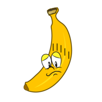 Banana character worried