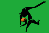 Running rugby man
