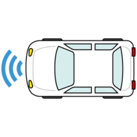 Self-driving car seen from above