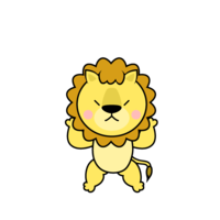 Angry lion character