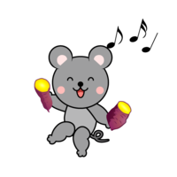 Roasted sweet potato patty mouse character
