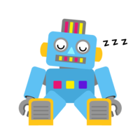 Sleeping robot character