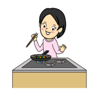 Woman making stir-fried vegetables