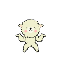 まいった顔の羊キャラ