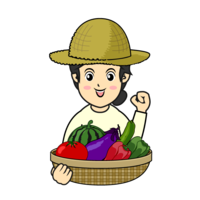 Woman enjoying the vegetable garden