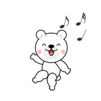 ダンスするシロクマキャラ