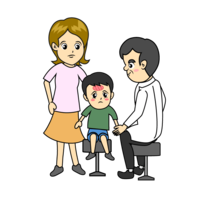 Doctor examining a child