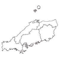 Black and white map of Chugoku region