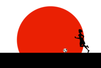 Female soccer player practicing against the sun