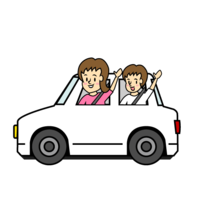 Family going out for a drive