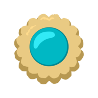 Blue flower-shaped cookie