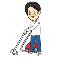 Husband helping cleaning