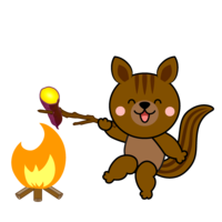 Roasted sweet potato squirrel character