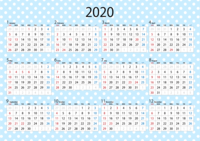 Polka dot 2020 calendar