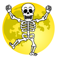 Skeleton and full moon