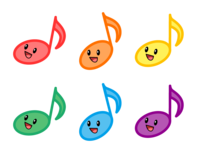 Singing cute eighth note character
