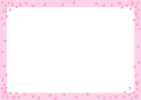 Frame of cherry blossom petals