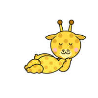 Giraffe character sleeping