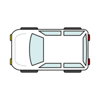 Hatchback car seen from above