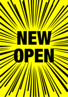 Yellow Radial NEW-OPEN flyer background