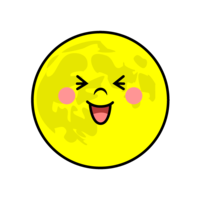 大笑いする月キャラ