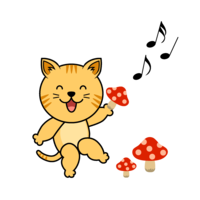 狩猎蘑菇的老虎猫