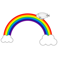 Rainbow and airship