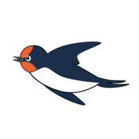 Flying cute swallow