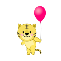 風船を持ったトラ