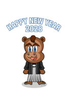 New Year's monkey character New Year's card