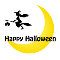 飞翔的魔女和月亮的Happy Halloween