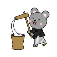 Mouse character with rice cake