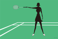 Silhouette design of women's badminton