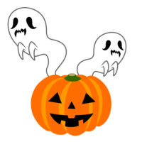 ゴーストとハロウィンカボチャ