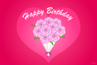 Birthday card of carnation bouquet