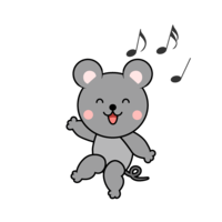 ダンスするネズミキャラ