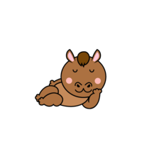 居眠りする馬キャラ