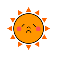 Sun character with no energy