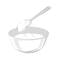 Spoon and yogurt