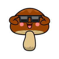 サングラスのキノコキャラ