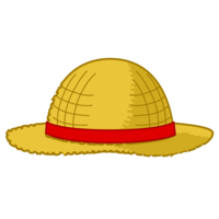 Straw hat with red ribbon