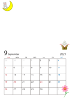 带照片的2021年9月日历