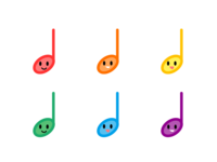 Cute quarter note character