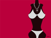 ネックレスの女性シルエット