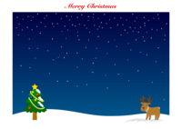 クリスマスツリーとトナカイのクリスマス枠