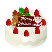 トナカイ＆サンタのクリスマスケーキ