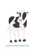 New Year's card of calf